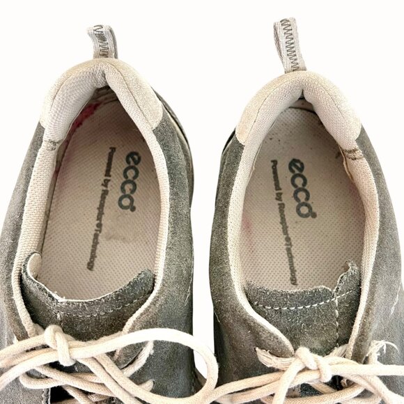 Ecco Gray/Beige Suede Mens Receptor Walking Shoe Sz 10-10.5 EU 44 Light Durable - Picture 6 of 15
